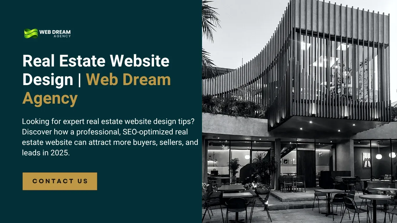 Real estate website design on a modern laptop screen